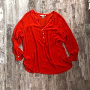 Old Navy Burnt Orange Long Sleeve Tunic Shirt
